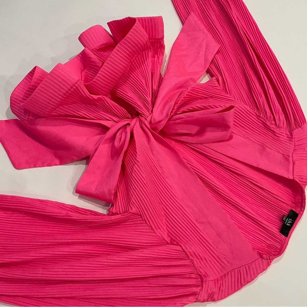 Vibrant Pink Pleated Dress